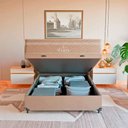 Ver imagem 2 de Cama Box Baú Viúva Bege + Colchão Paris Molas Ensacadas Bege Bege/bege