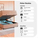 Ver imagem 5 de Cama Box Baú Viúva Bege + Colchão Paris Molas Ensacadas Bege Bege/bege