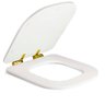 Assento Poliester Soft Close Antimicrobiano Piano Branco para vaso Deca com Ferragem Dourada - 2