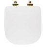 Assento Poliester Soft Close Antimicrobiano Piano Branco para vaso Deca com Ferragem Dourada - 6