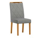 Ver imagem 2 de Conjunto com 2 Cadeiras de Jantar Estofada Sarah Ypê/linho Cinza Claro Ln02 - New Ceval 13056/322