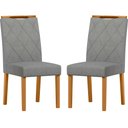 Ver imagem 1 de Conjunto com 2 Cadeiras de Jantar Estofada Sarah Ypê/linho Cinza Claro Ln02 - New Ceval 13056/322