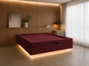 Ver imagem 2 de Cama Box Baú Casal Flutuante com LED, Encaixe para Colchão e Puxador Embutido:Bordô