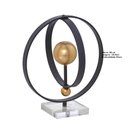Ver imagem 2 de Escultura Decorativa Esfera Preta e Dourada 28cm - Espressione