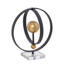 Ver imagem 1 de Escultura Decorativa Esfera Preta e Dourada 28cm - Espressione