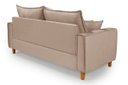 Ver imagem 4 de Sofa Living com Bau Multiuso 3 Lugares Suede Pes em Madeira: Bege