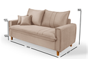 Ver imagem 6 de Sofa Living com Bau Multiuso 3 Lugares Suede Pes em Madeira: Bege