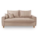 Ver imagem 5 de Sofa Living com Bau Multiuso 3 Lugares Suede Pes em Madeira: Bege