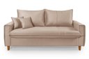 Ver imagem 5 de Sofa Living com Bau Multiuso 3 Lugares Suede Pes em Madeira: Bege