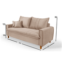 Ver imagem 6 de Sofa Living com Bau Multiuso 3 Lugares Suede Pes em Madeira: Bege