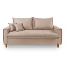 Ver imagem 5 de Sofa Living com Bau Multiuso 3 Lugares Suede Pes em Madeira: Bege