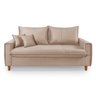 Sofa Living com Bau Multiuso 3 Lugares Suede Pes em Madeira: Bege - 5