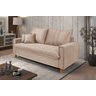 Sofa Living com Bau Multiuso 3 Lugares Suede Pes em Madeira: Bege - 2