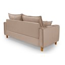 Ver imagem 4 de Sofa Living com Bau Multiuso 3 Lugares Suede Pes em Madeira: Bege
