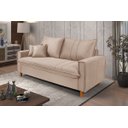 Ver imagem 2 de Sofa Living com Bau Multiuso 3 Lugares Suede Pes em Madeira: Bege