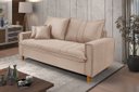 Ver imagem 2 de Sofa Living com Bau Multiuso 3 Lugares Suede Pes em Madeira: Bege