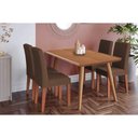 Ver imagem 1 de Conjunto: Mesa de Cozinha Adele Tampo Madeirado 130x80cm e 4 Cadeiras Maia Carvalho/cinamomo -