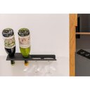 Ver imagem 4 de Adega de Parede Preta Suporte 2 Garrafas de Vinho Porta 2 Taças Masutti 35cm