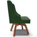 Ver imagem 6 de Cadeira Decorativa Sala de Jantar Base Giratória de Madeira Firenze Suede Verde Esmeralda/Natural G1