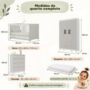 Ver mais imagens de Quarto de Bebê Completo com Berço Americano 3 em 1 e Colchão Incluso Flor Multimóveis MP4930