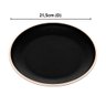 Prato de Sobremesa 21,5cm Melamina Class Preto Raso Lanches Bolos Tortas Petiscos Wolff - 5