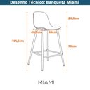 Ver mais imagens de Kit 4 Banquetas Altas Miami Abi Fratini 101,50 Cm (altura) Polipropileno Preto Base em Aço Pintado