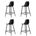 Ver imagem 1 de Kit 4 Banquetas Altas Miami Abi Fratini 101,50 Cm (altura) Polipropileno Preto Base em Aço Pintado