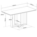 Ver imagem 3 de Conjunto Sala de Jantar 6 Lugares Retangular Tampo Vidro e MDF Victoria Cinza/Mel