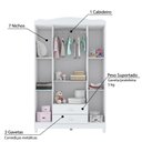 Ver imagem 4 de Guarda Roupa Infantil Lolly com 4 Portas - Branco