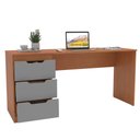 Ver imagem 3 de Mesa para Escritório Madri 3 Gavetas Cinza/freijó - Politorno