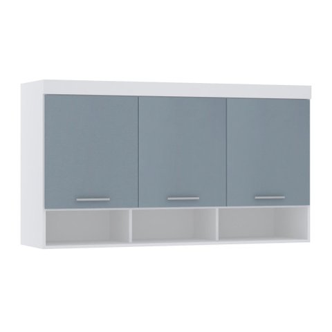Guarda Roupa Modulado Alpes Maleiro Ponte Aéreo Casal 1,38m - Módulo Luciane:azul
