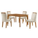 Ver imagem 2 de Mesa de Jantar Liz 120cm Mdf Canto Copo e com 4 Cadeiras Athenas