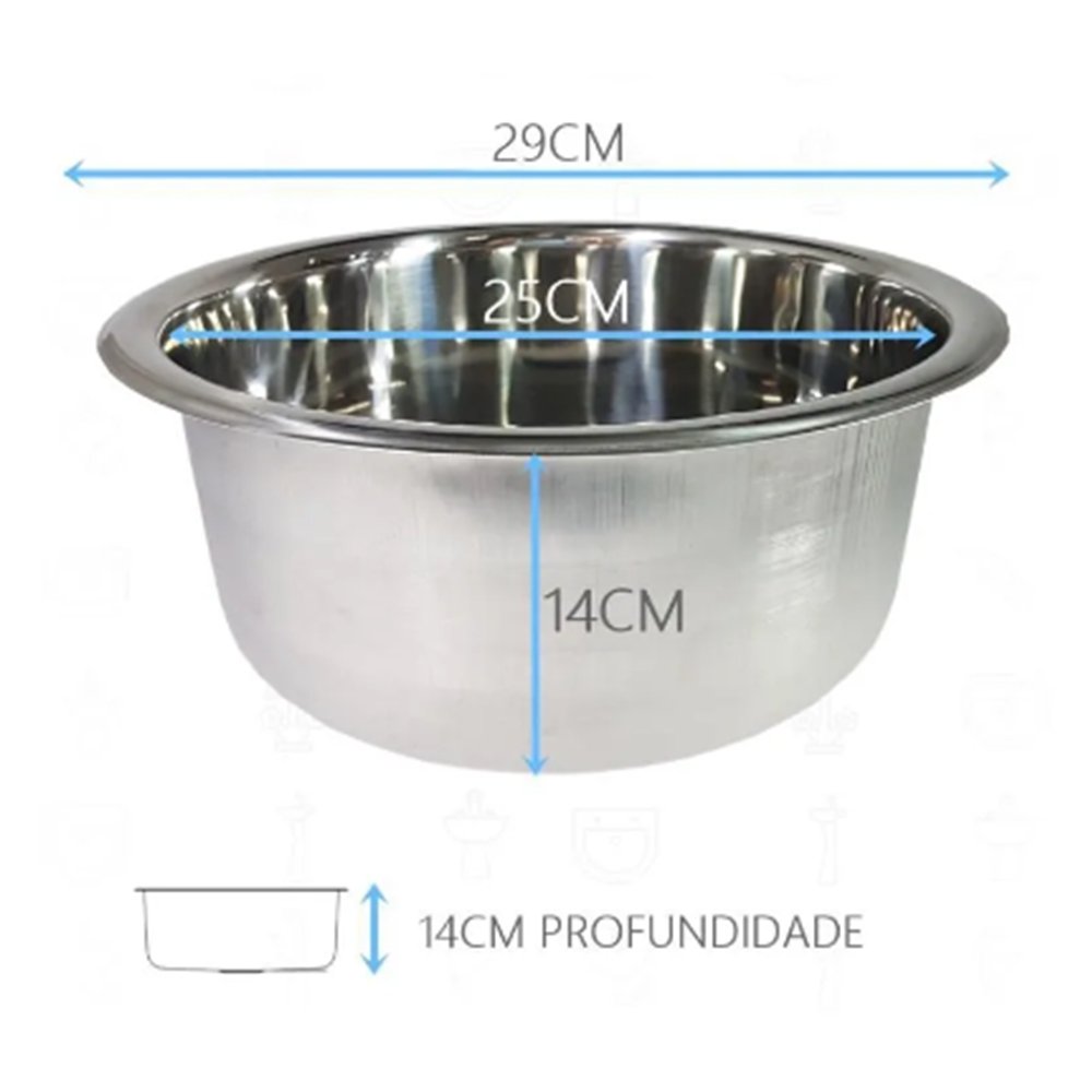 Cuba Inox Redonda 25x14cm + Torneira Gourmet Jr. De Bancada - 2