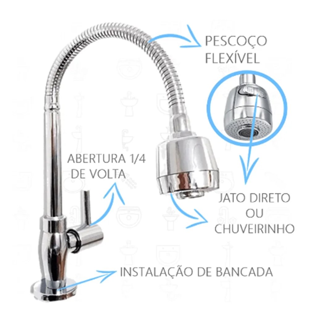 Cuba Inox Redonda 25x14cm + Torneira Gourmet Jr. De Bancada - 4