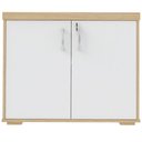 Ver imagem 4 de Kit 2 Armários Balcão Multiuso Escritório 2 Portas Atria Executiva A02 Carvalho Branco - Lyam