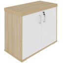 Ver imagem 3 de Kit 2 Armários Balcão Multiuso Escritório 2 Portas Atria Executiva A02 Carvalho Branco - Lyam