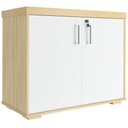 Ver imagem 1 de Kit 2 Armários Balcão Multiuso Escritório 2 Portas Atria Executiva A02 Carvalho Branco - Lyam
