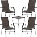 Ver imagem 1 de Conjunto de 4 Cadeiras e Mesa de Centro para Área Externa Resistente a Chuva e Sol Trama Original