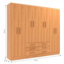 Ver imagem 4 de Guarda-roupa Casal Paris 8 Portas 6 Gavetas Cinamomo - Evidencia Móveis
