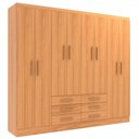 Ver imagem 2 de Guarda-roupa Casal Paris 8 Portas 6 Gavetas Cinamomo - Evidencia Móveis