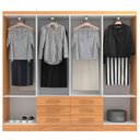 Ver imagem 3 de Guarda-roupa Casal Paris 8 Portas 6 Gavetas Cinamomo - Evidencia Móveis