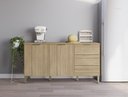 Ver imagem 1 de Balcão para Cozinha 1,6m 2 portas 3 gavetas com Tampo Glam Freijó Kits Paraná