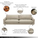 Ver imagem 3 de Sofá Decorativo Isaac 4 Lugares Sala de Estar 270cm Pés em Aço Couro Bege G88 - Gran Belo