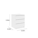 Ver imagem 2 de Mesa De Cabeceira 3 Gavetas Veronna Tcil Móveis Cor:neve