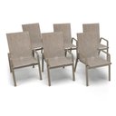 Ver imagem 1 de Kit 6 Cadeiras Riviera Piscina Alumínio Fendi Tela Mocca