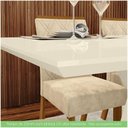Ver mais imagens de Conjunto Sala De Jantar Mesa 160cm 6 Cadeiras Lupita Casa 812 Nature Off White E Linho