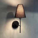 Ver imagem 2 de Kit 2 Arandelas de Parede Clássica Alumínio Interruptor com Cúpula Tecido Algodão Ref 05