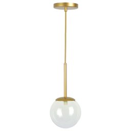 Lustre Pendente Jabuticaba Globo de Vidro Dourado - 1