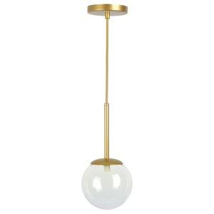 Lustre Pendente Jabuticaba Globo de Vidro Dourado