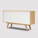 Ver imagem 5 de Balcão Alia 2 Portas 3 Gavetas 100 % MDF Pés de Madeira 135 cm X 36 cm Tauari - Telinha Rattan